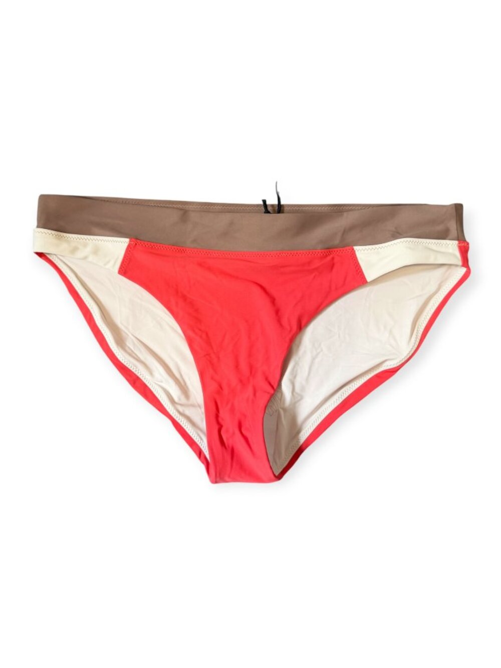 NWT prAna Baja Bound Summer Wave Bikini Bottom Rose Fire Colorblock-M-MSRP $58